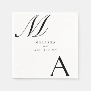 Elegant Monogram Modern Minimalist Wedding Napkin