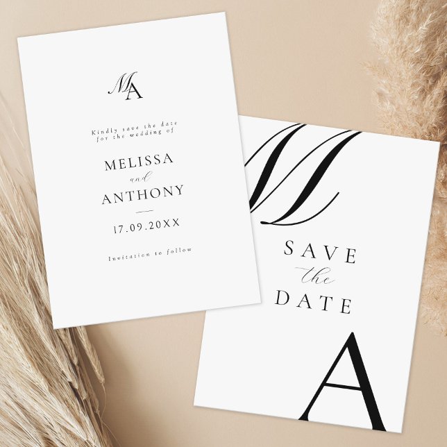 Elegant Monogram Modern Minimalist Wedding Save The Date (Creator Uploaded)