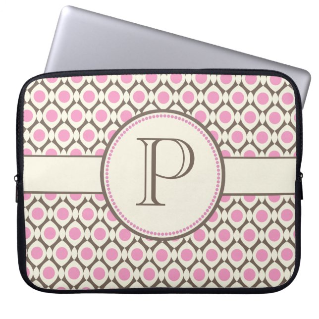 Elegant Monogram Modern Pattern Laptop Bag (Front)