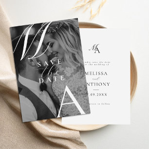 Elegant Monogram Modern Photo Wedding Save The Date