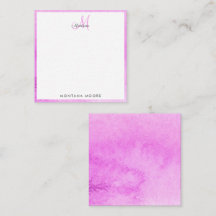 Elegant Monogram Modern Pink Watercolor Abstract