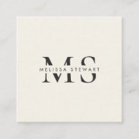 Elegant monogram modern plain beige professional