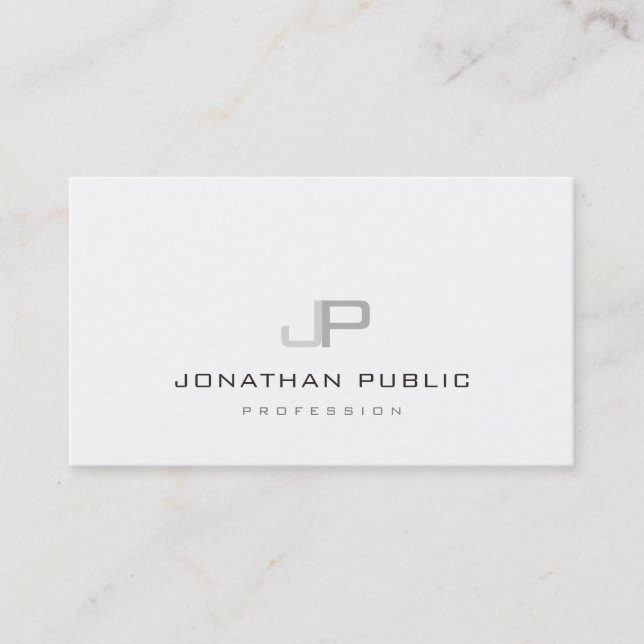 Elegant Monogram Modern Professional Minimalist Business Card (Front)