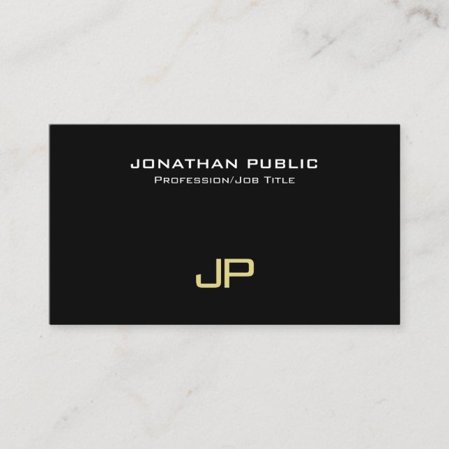 Elegant Monogram Modern Professional Plain Business Card (Front)