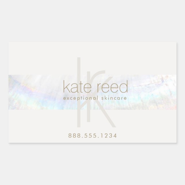 Elegant Monogram Modern Seashell Gift Certificate  Rectangular Sticker (Front)