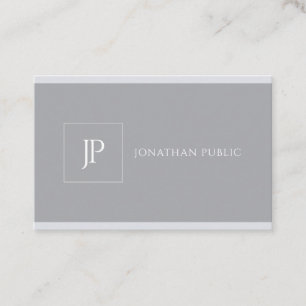 Elegant Monogram Modern Simple Grey Template Business Card