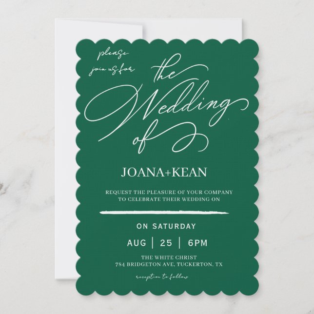 Elegant Monogram Modern Wedding Invitation (Front)
