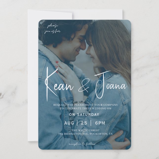 Elegant Monogram Modern Wedding Invitation (Front)
