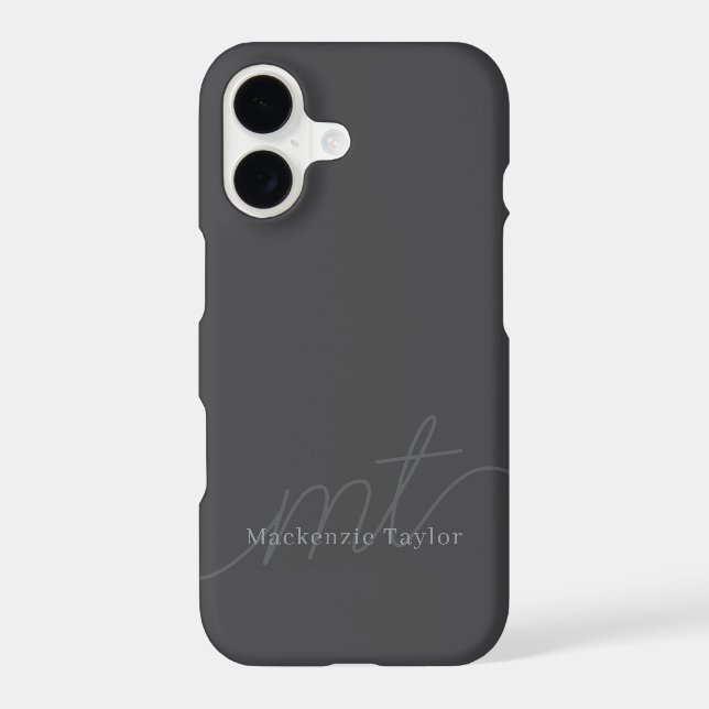 Elegant Monogram Name Personalised Text  (Back)