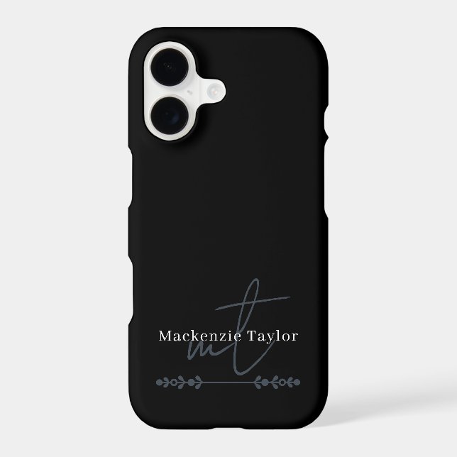 Elegant Monogram Name Personalised Text  (Back)