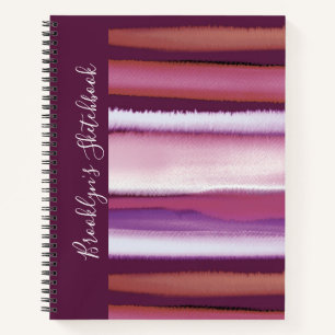 Elegant Monogram Name Purple Artist Sketchbook Notebook