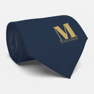 Elegant Monogram + Name Wedding Tie