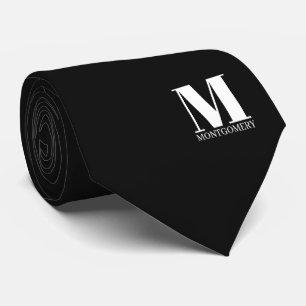 Elegant Monogram + Name Wedding Tie