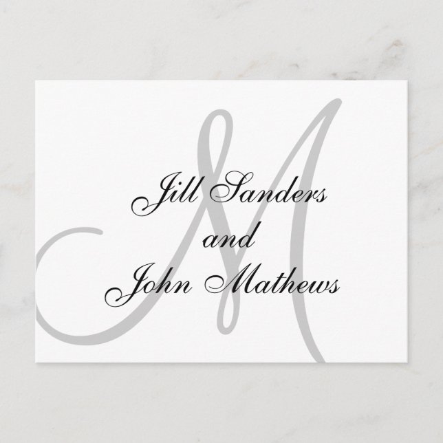 Elegant Monogram Names Save the Date Announcement (Front)