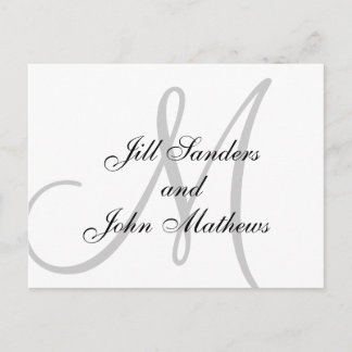 Elegant Monogram Names Save the Date Announcement Postcard