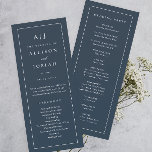 Elegant Monogram Navy Blue Wedding Program Invitation<br><div class="desc">Elegant Monogram Navy Blue Wedding Program. Click the edit button to customise this design with your details.</div>