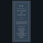 Elegant Monogram Navy Blue Wedding Programme<br><div class="desc">Elegant Monogram Navy Blue Wedding Program. Click the edit button to customise this design with your details.</div>