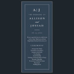 Elegant Monogram Navy Blue Wedding Programme<br><div class="desc">Elegant Monogram Navy Blue Wedding Program. Click the edit button to customise this design with your details.</div>