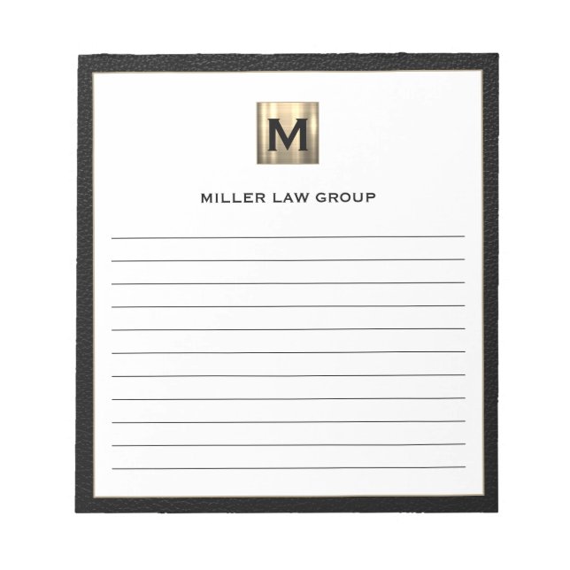 Elegant Monogram Notepad (Front)