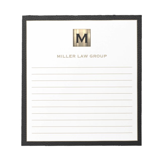 Elegant Monogram Notepad (Front)
