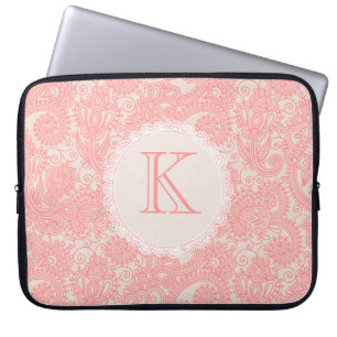 Elegant Monogram Paisley Designer Laptop Bag