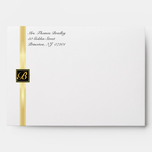 Elegant Monogram Party Invitation Envelopes (Front)