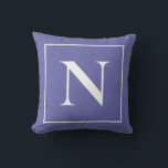 Elegant Monogram Periwinkle Blue Minimalist Cushion<br><div class="desc">Adorn your living room with the happiest and warmest of all blue hues - periwinkle blue. This Monogram Periwinkle Blue Minimalist Throw Pillow would look great in any corner of your room.</div>