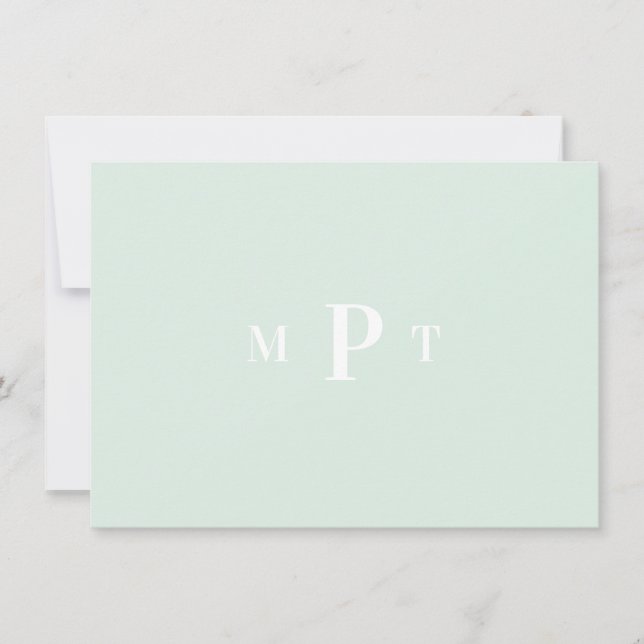 Elegant Monogram Personal Stationery Invitation (Front)