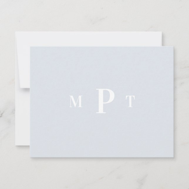 Elegant Monogram Personal Stationery Invitation (Front)