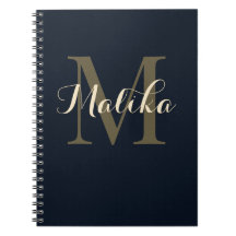 Elegant Monogram Personalised Spiral Notebook