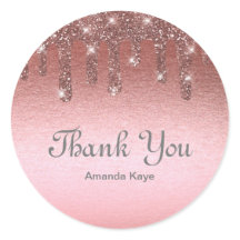 Elegant Monogram Personalised Thank You Rose Gold