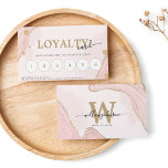 Elegant Monogram Pink Gold Glitter Marble Agate Loyalty Card<br><div class="desc">Elegant Monogram Pink Gold Glitter Marble Agate Loyalty Card. Personalise yours today!</div>