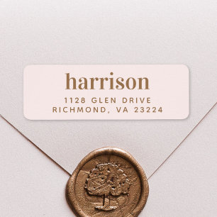 Elegant Monogram Pink Gold Return Address