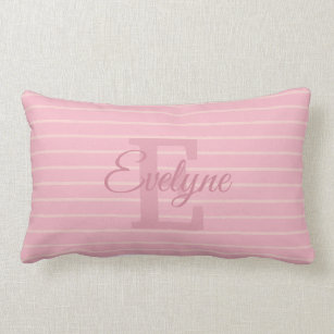 Elegant Monogram Pink Template Letter E Script Lumbar Cushion
