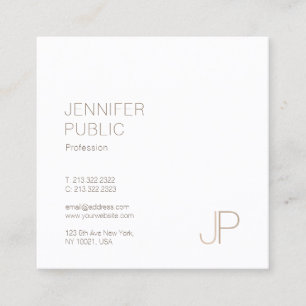 Elegant Monogram Plain Modern Trendy Design Luxury Square Business Card