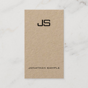 Elegant Monogram Premium Kraft Unique Vertical Business Card