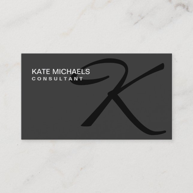 Elegant Monogram Professional Fashion Designer Business Card (Front)