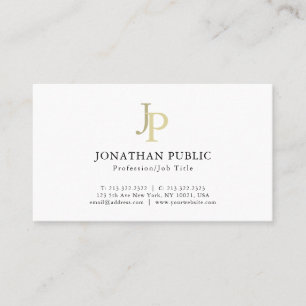 Elegant Monogram Professional Gold White Template Business Card