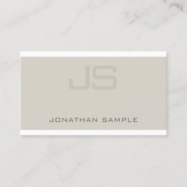 Elegant Monogram Professional Modern Chic Plain Business Card (Front)