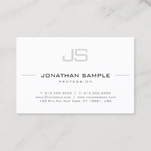 Elegant Monogram Professional Smart Modern Plain Business Card