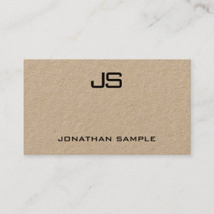 Elegant Monogram Real Kraft Paper Modern Template Business Card