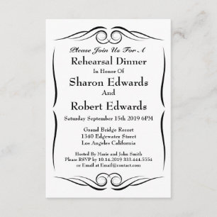 Elegant Monogram Rehearsal Dinner Invitation