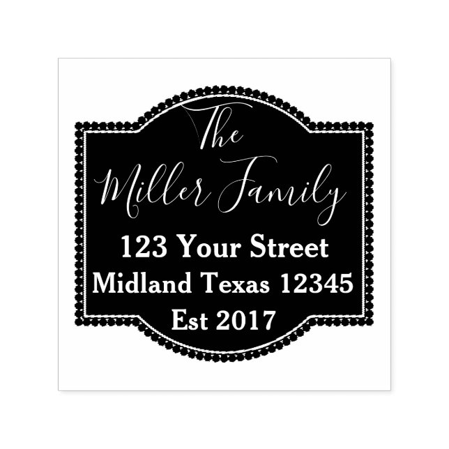 Elegant Monogram Return Address Est Date Self-inking Stamp (Design)