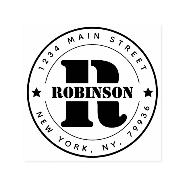Elegant Monogram Return Address Self-inking Stamp (Design)