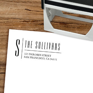 Elegant Monogram Return Address Self-inking Stamp