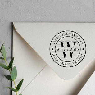 Elegant Monogram Return Address Self-inking Stamp