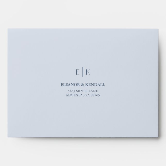 Elegant Monogram Return Address Wedding Envelope (Front)
