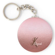 Elegant Monogram Rose Gold Keychain