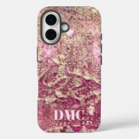 Elegant monogram rose gold pink gradient pattern 