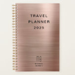 Elegant Monogram Rose Gold Travel Planner<br><div class="desc">Elegant Monogram Rose Gold Travel Planner.</div>